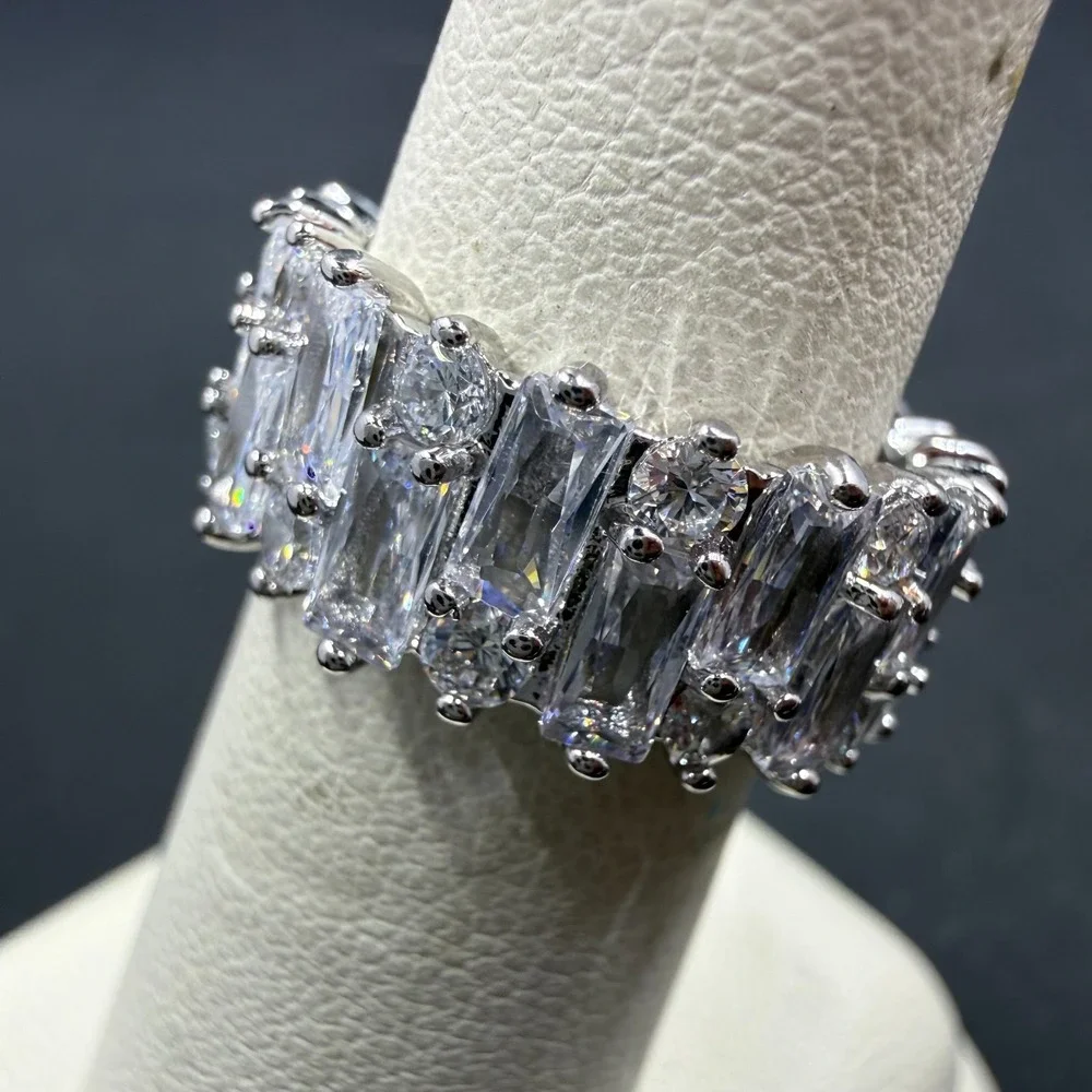 Bomb Party Styling Sparkle Size 6 Ring Diamond CZ RBP6651 Rhodium